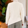 Asymmetrical Hem French Terry Knit Sweater Beige - immagine 4