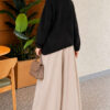 Asymmetrical Hem French Terry Knit Sweater Black - immagine 4