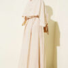 Asymmetrical Shoulder Panel Dress Beige - الصورة 3