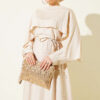 Asymmetrical Shoulder Panel Dress Beige - الصورة 2
