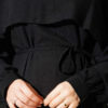 ⁦Asymmetrical Shoulder Panel Dress Black⁩ - الصورة ⁦4⁩