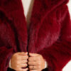 Lined Fur Coat Burgundy - immagine 4