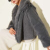 Lined Fur Coat Smoke