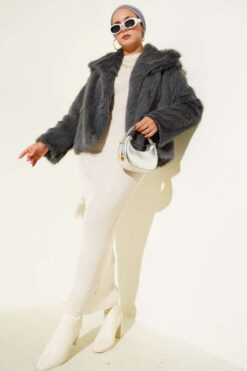 Alternative view of Lined Fur Coat Smoke