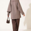 Button-Up Pocketed Knitted Cardigan with Scarf Mink - immagine 4