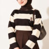 Bear-Print Striped Tunic Dark Brown – Bild 2