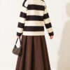 Bear-Print Striped Tunic Dark Brown – Bild 4