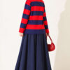 Bear-Print Striped Tunic Red - Image 4