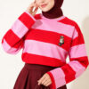 Bear-Print Striped Tunic Pink - Image 2