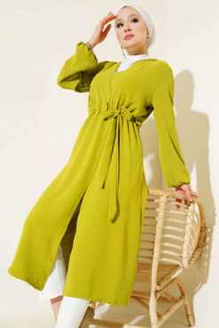 Ayrobin French terry cardigan with internal drawstring Oil Green