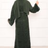 Textured Knit Dress with Honeycomb Pattern Khaki - Imagen 4
