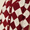 Plaid Pattern Buttoned Knit Cardigan Burgundy – Bild 4