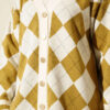 Plaid Pattern Buttoned Knit Cardigan Ecru - immagine 4