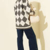 Plaid Pattern Buttoned Knit Cardigan Smoke - immagine 3
