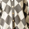 Plaid Pattern Buttoned Knit Cardigan Smoke - immagine 4