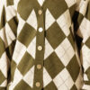 Plaid Pattern Buttoned Knit Cardigan Khaki - immagine 4