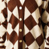 Plaid Pattern Buttoned Knit Cardigan Brown - immagine 4