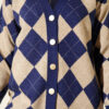 Plaid Pattern Buttoned Knit Cardigan Navy Blue - immagine 4