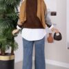 Diamond Pattern Knit Sweater Dark Brown – Bild 5