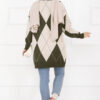 Diamond Pattern Knit Sweater Khaki – Image 5