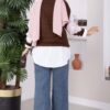 Diamond Pattern Knit Sweater Brown – Image 4