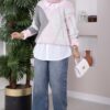Diamond Pattern Knit Sweater Powder Pink – Bild 3
