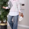 Diamond Pattern Knit Sweater Powder Pink – Bild 2