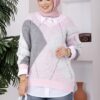 Diamond Pattern Knit Sweater Powder Pink