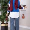 Diamond Pattern Knit Sweater Saxon Blue – Bild 4