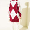 Basic Knit Tunic with Baklava Pattern Burgundy - immagine 3