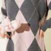 Basic Knit Tunic with Baklava Pattern Smoke - immagine 4
