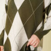 Basic Knit Tunic with Baklava Pattern Khaki - Afbeelding 4