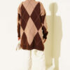 Basic Knit Tunic with Baklava Pattern Brown - Image 3