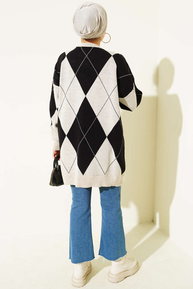 Basic Knit Tunic with Baklava Pattern Stone - immagine 3