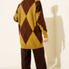 Basic Knit Tunic with Baklava Pattern Oil Green - الصورة 3