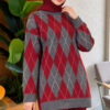 Honeycomb Pattern Knit Two-Piece Set Smoke - Image 2