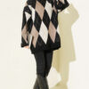 Honeycomb Pattern French Terry Knit Tunic Black – Bild 2