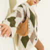 Honeycomb Pattern French Terry Knit Tunic Beige