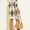 Honeycomb Pattern French Terry Knit Tunic Beige - الصورة 3