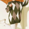 Honeycomb Pattern French Terry Knit Tunic Khaki