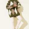 Honeycomb Pattern French Terry Knit Tunic Khaki – Image 2
