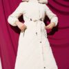 Padded Quilted Hooded Jacket Beige