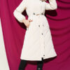 Padded Quilted Hooded Jacket Beige - الصورة 2