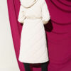Padded Quilted Hooded Jacket Beige - الصورة 3