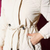 Padded Quilted Hooded Jacket Beige - الصورة 4