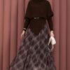 Asymmetrical Turtleneck Knit Sweater Brown
