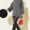 French Terry Long-Sleeve Raglan Sleeve Tunic Anthracite - Imagen 2