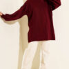 French Terry Long-Sleeve Raglan Sleeve Tunic Burgundy – Bild 2