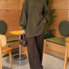 French Terry Long-Sleeve Raglan Sleeve Tunic Khaki – Bild 2