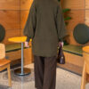 French Terry Long-Sleeve Raglan Sleeve Tunic Khaki – Bild 4